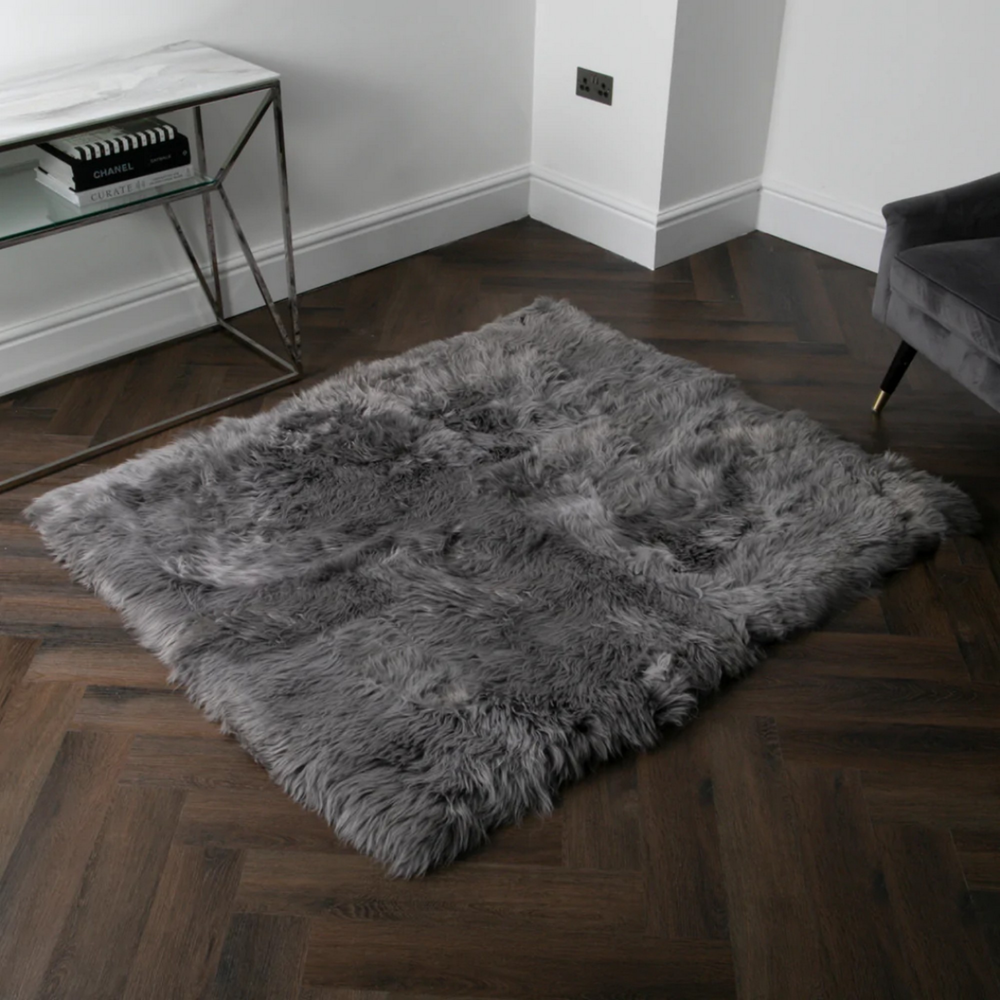 Beaumont New Zealand Sheepskin Rug in Grey70x140cm 2 2